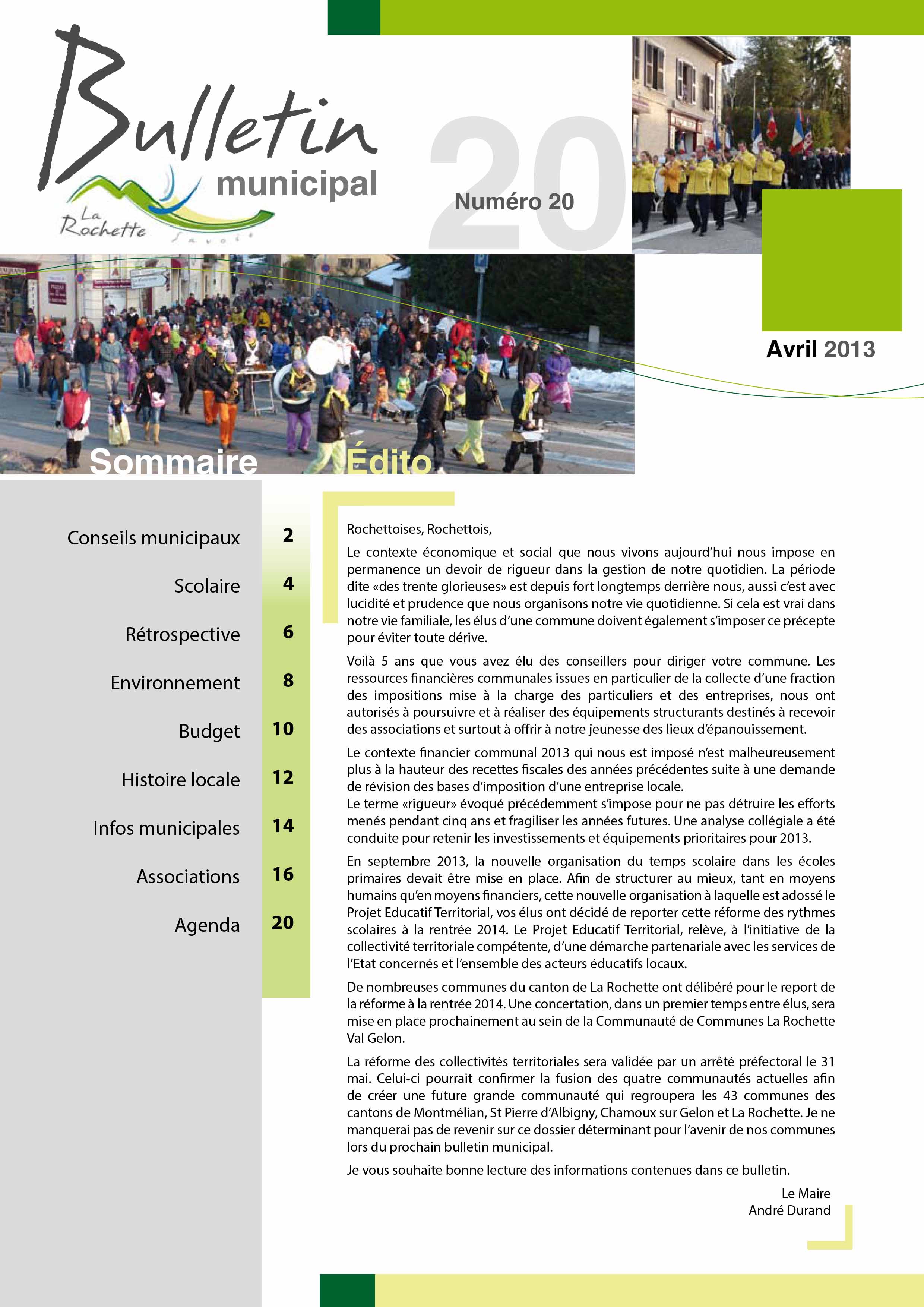 Bulletin municipal avril 2013