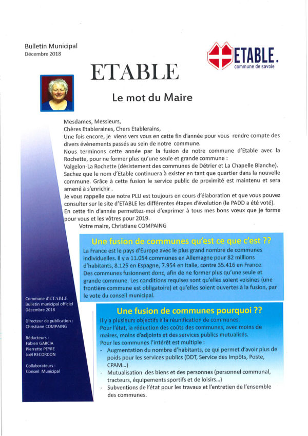 Bulletin municipal Etable 2018