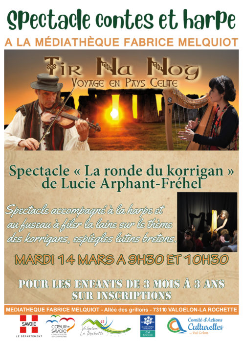 Spectacle contes et harpe « La ronde du korrigan » par Lucie Arphant-Fréhel