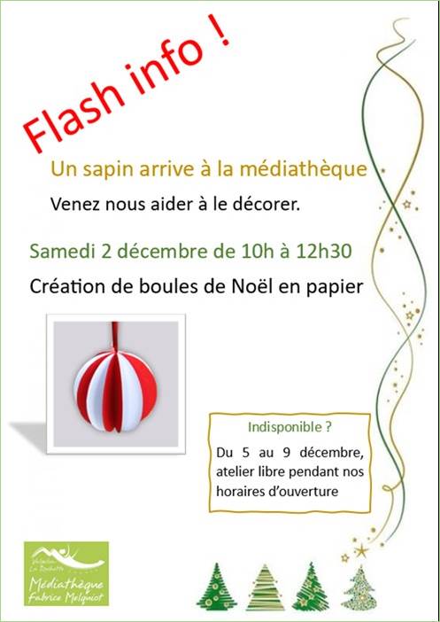 SAPIN DE NOËL À LA MÉDIATHEQUE