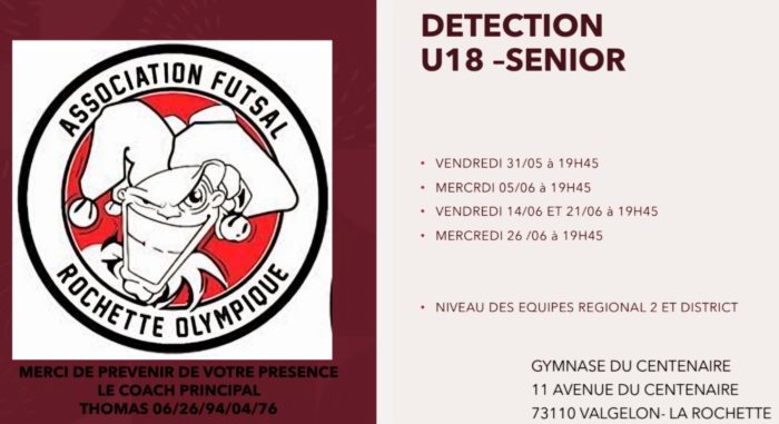 Futsal – détection U18-senior et concours de pétanque