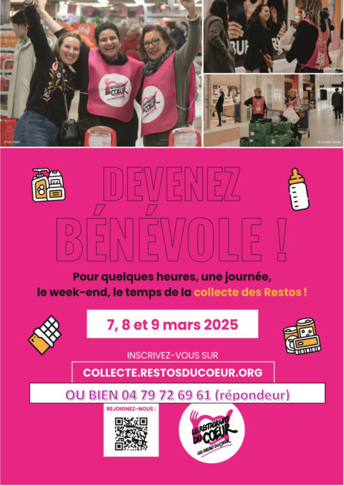 APPEL À BÉNÉVOLES POUR LES RESTOS DU CŒUR !