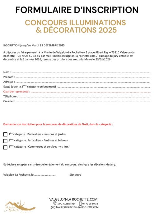 Concours des Illuminations de Noël – Valgelon-La Rochette