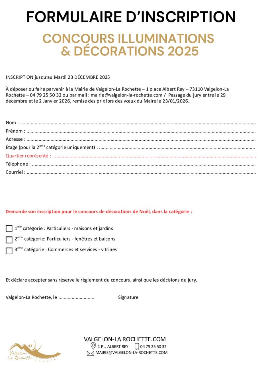 Concours des Illuminations de Noël – Valgelon-La Rochette