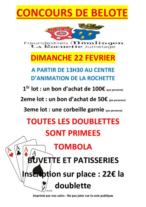 CONCOURS DE BELOTE 2026