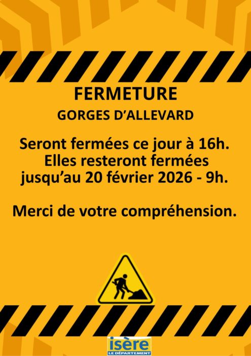 🚧 Fermeture des Gorges d’Allevard