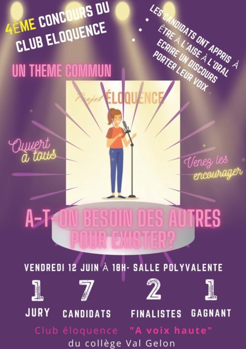 4E CONCOURS DU CLUB ÉLOQUENCE