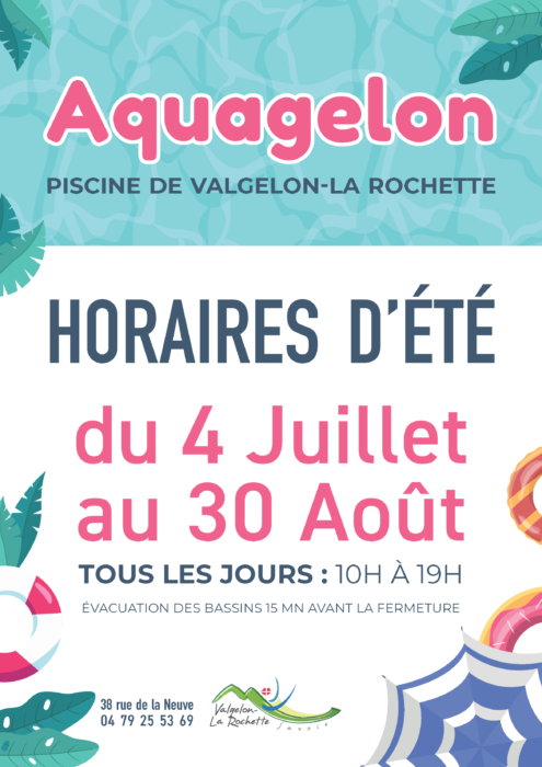 HORAIRES D&rsquo;ÉTÉ -AQUAGELON