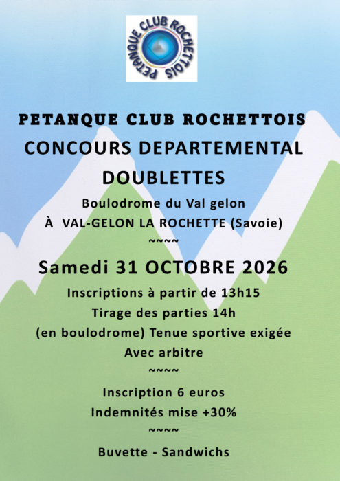 Concours départemental de pétanque, samedi 31/10